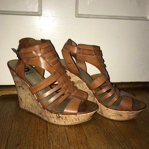 G by Guess: Brown wedge heels
